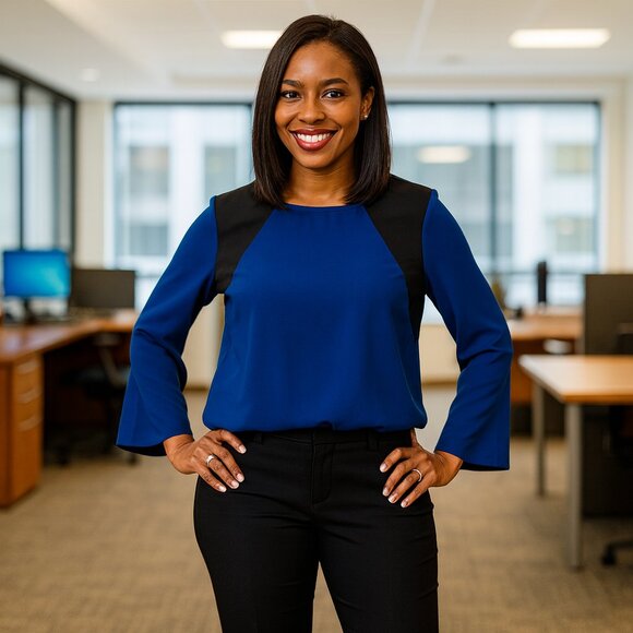 J Crew Shirt Women 6 Round Neck Blue Long Sleeve Business Casual Office Boho Y2K - Picture 1 of 8